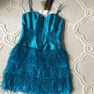 Betsey Johnson rare Kawaii metallic feather dress